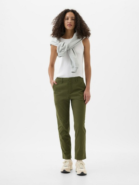 GAP Hlače z žepi Mid-Rise Downtown Khaki GAP