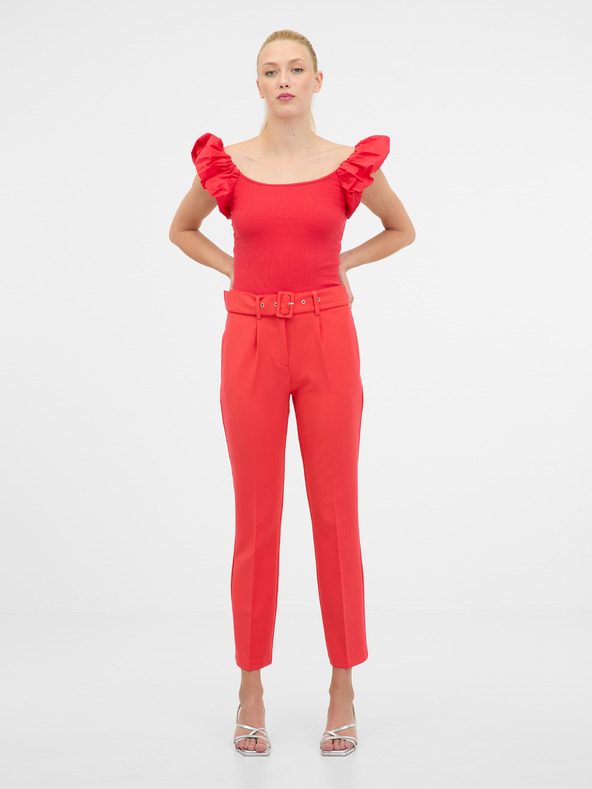 Orsay Rdeča ženska majica s kratkimi rokavi ORSAY