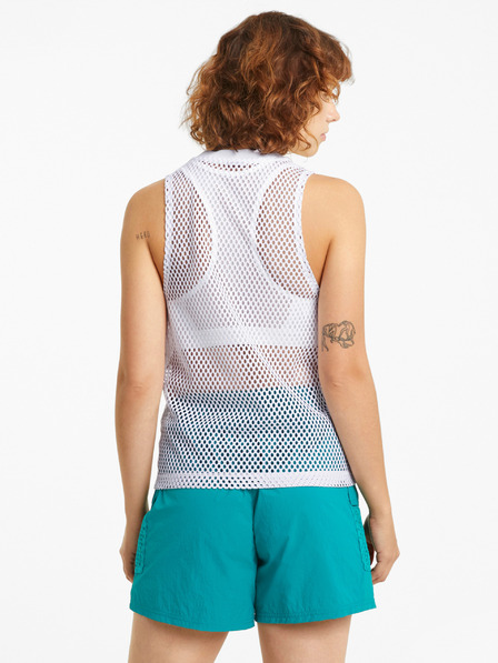 Puma Bela ženska majica Puma Evide Mesh Tank Top