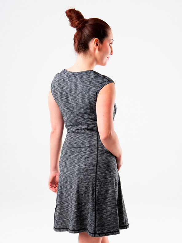 Loap Siva črtasta obleka LOAP