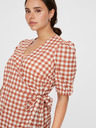 Vero Moda Curve Rjava karirasta obleka VERO MODA CURVE Tamitta