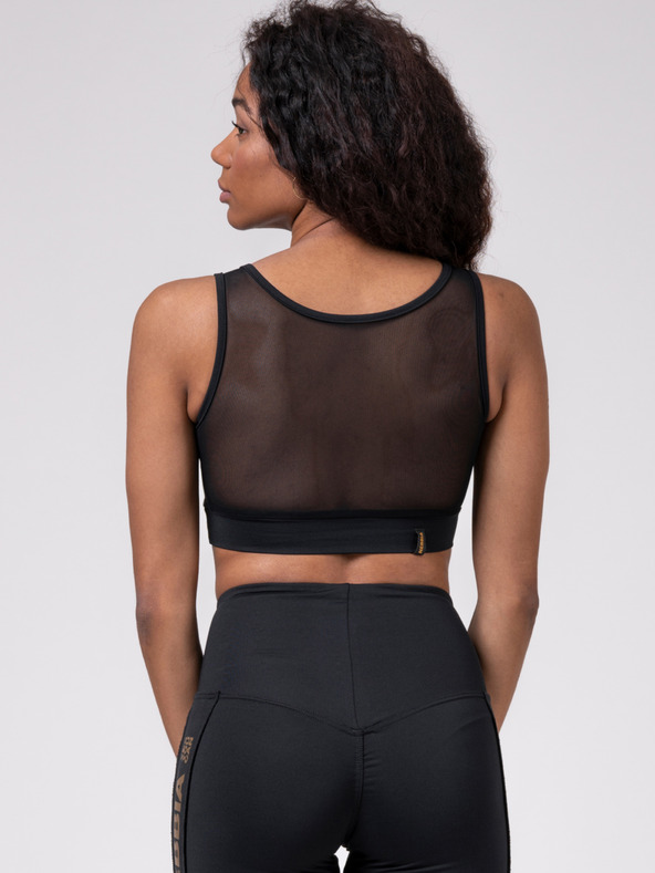 Nebbia Črna ženska športna oprijeta majica Nebbia