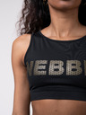 Nebbia Črna ženska športna oprijeta majica Nebbia