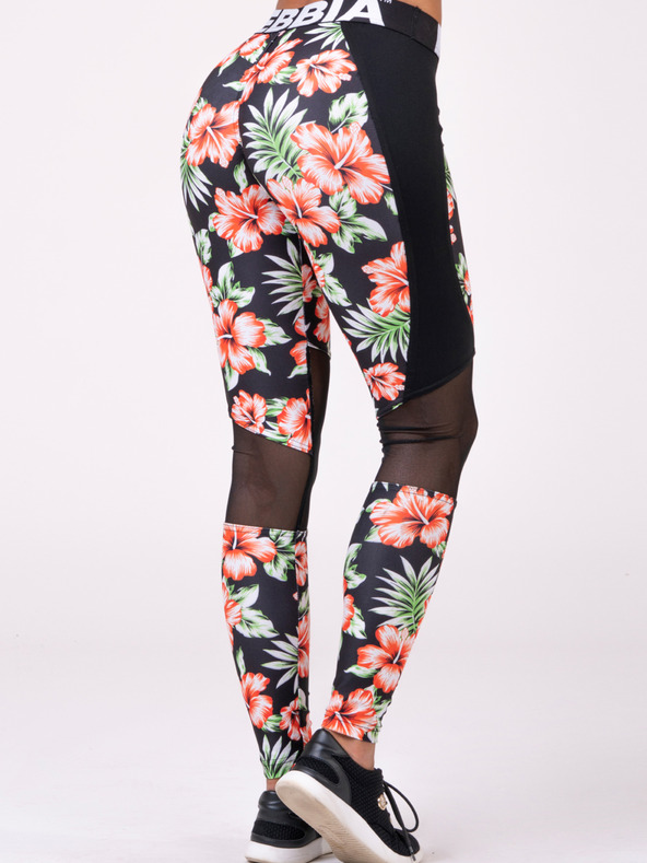 Nebbia Črne ženske športne hlačne nogavice z vzorcem Nebbia