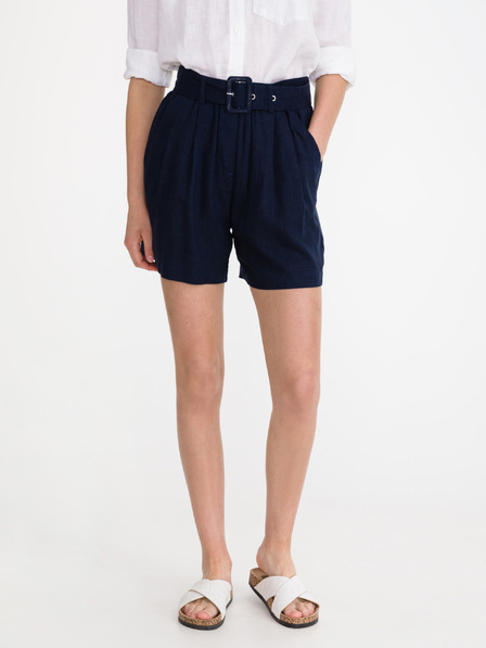 Vero Moda Temno modre ženske kratke hlače s platnom Vero Moda Amelia