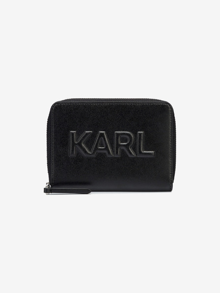 Karl Lagerfeld Črna ženska usnjena denarnica KARL LAGERFELD