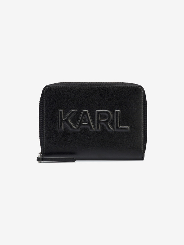 Karl Lagerfeld Črna ženska usnjena denarnica KARL LAGERFELD