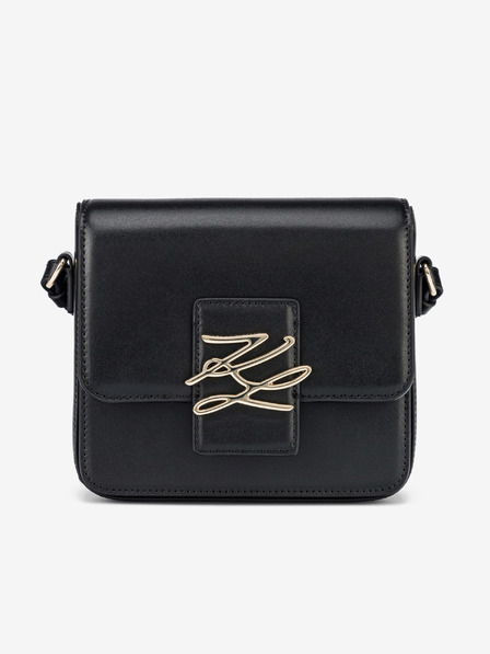 Karl Lagerfeld Črna ženska usnjena torbica KARL LAGERFELD Autograph