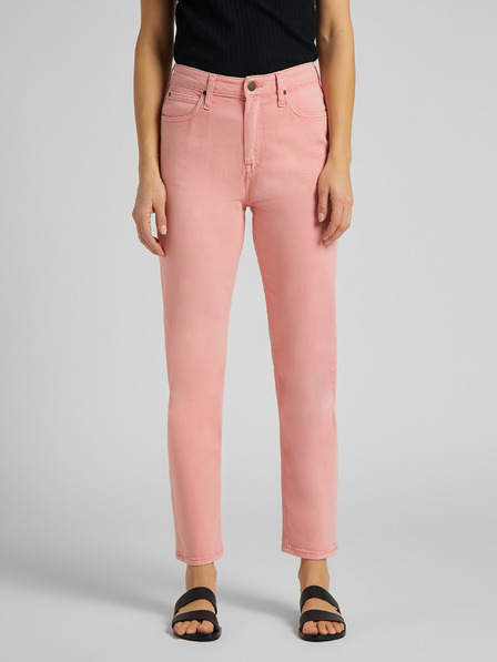 Lee Rožnate ženske kavbojke Lee Carol Straight Fit Jeans