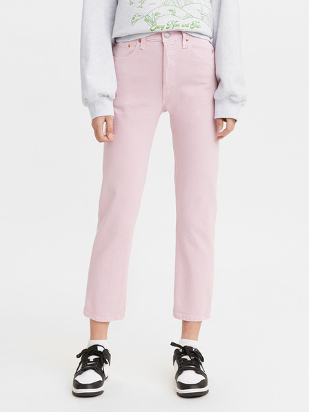 Levi's® Rožnate ženske straight fit kavbojke Levi's® 501 Crop Dark Lilac