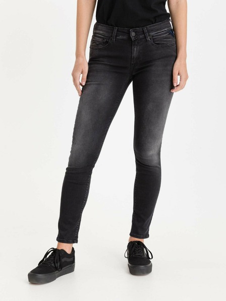 Replay Črne ženske slim fit kavbojke Replay