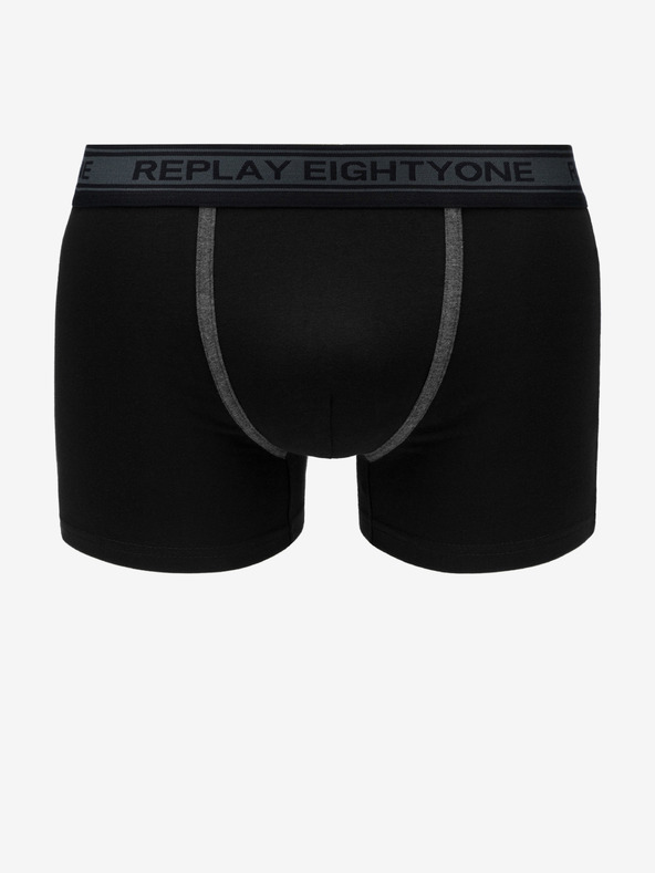 Replay Komplet dveh boksarskih hlač v črni in sivi barvi Replay