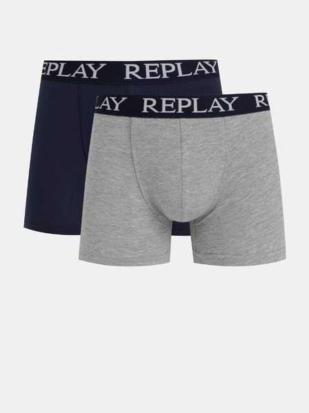 Replay Komplet dveh boksaric v temno modri in sivi barvi Replay