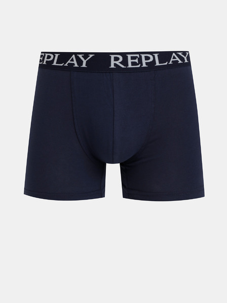 Replay Komplet dveh boksaric v temno modri in sivi barvi Replay