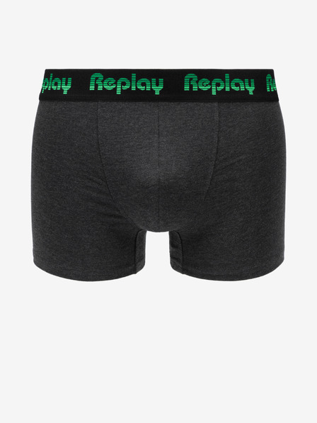 Replay Komplet dveh boksarskih hlač v črni in sivi barvi Replay