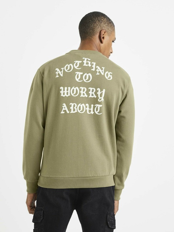 Celio Svetlo zelena moška majica z napisom Celio na hrbtu