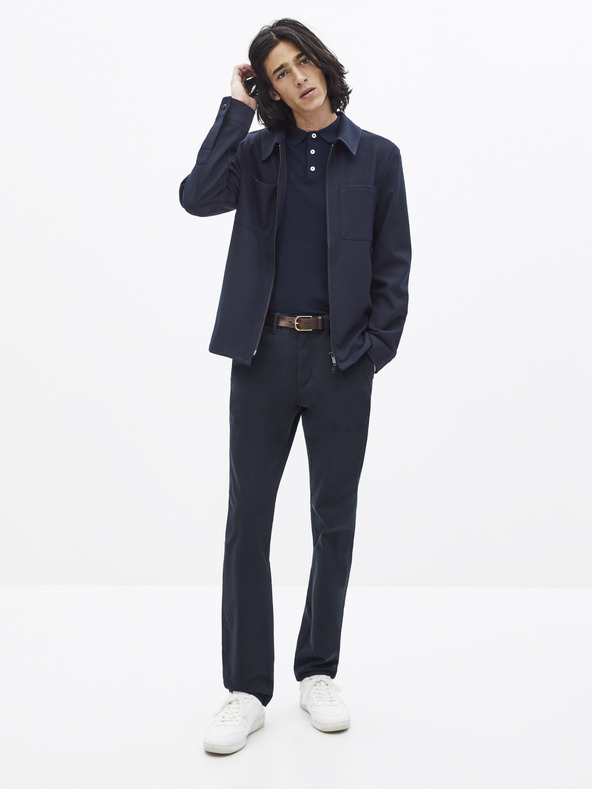 Celio Temno modre chino hlače Celio Pobelt