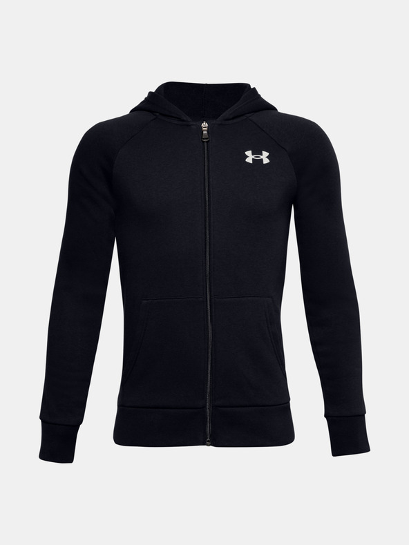 Under Armour Deški pulover Under Armour UA RIVAL COTTON FZ HOODIE-GRY