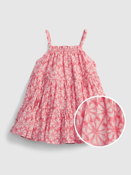 GAP Baby šaty gázové vrstvené kvetinové GAP