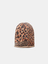 Desigual Rjava ženska kapa Desigual Animal Patch Gorro Cap z leopardjim vzorcem