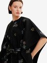 Desigual Črn ženski pončo z vzorcem Desigual Threadflor Milan
