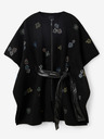 Desigual Črn ženski pončo z vzorcem Desigual Threadflor Milan