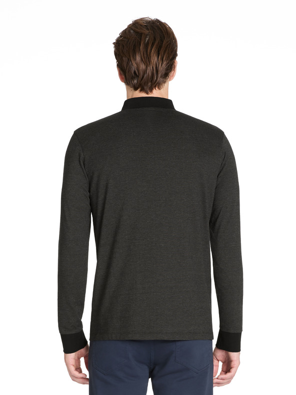 Celio Črna moška polo majica z dolgimi rokavi Celio Jeshintano