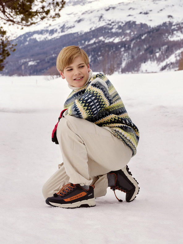 Geox Temno sivi Geox Flexyper Plus Deški športni copati