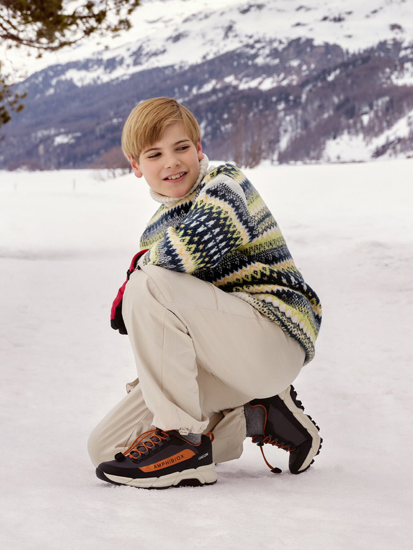 Geox Temno sivi Geox Flexyper Plus Deški športni copati