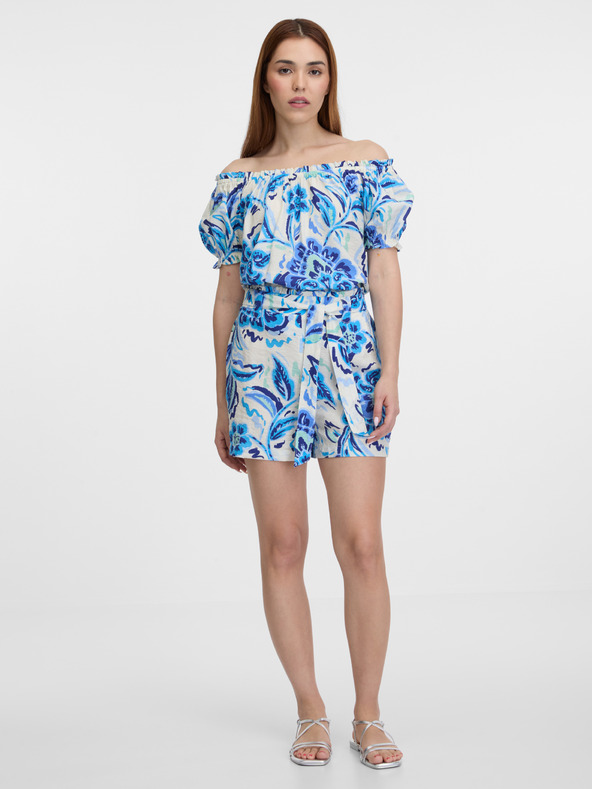 Orsay Svetlo modre ženske kratke hlače z vzorcem ORSAY