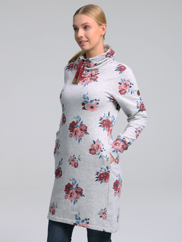 Loap Svetlo siva ženska cvetlična obleka LOAP Ebuna