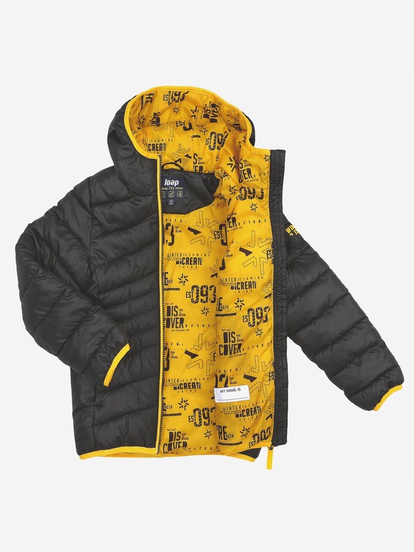 Loap Črna fantovska prešita zimska jakna LOAP INTERMO