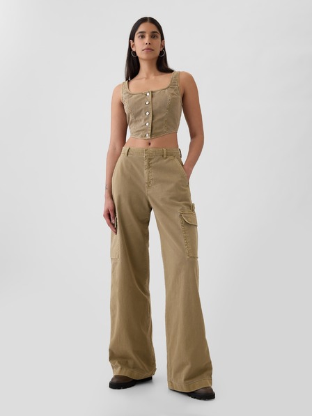 GAP Hlače z žepi Baggy Khaki Cargo GAP