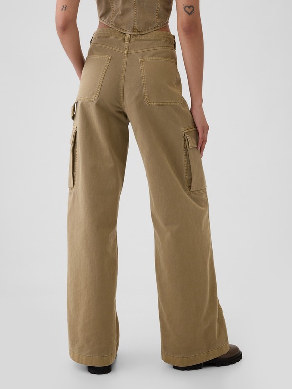 GAP Hlače z žepi Baggy Khaki Cargo GAP