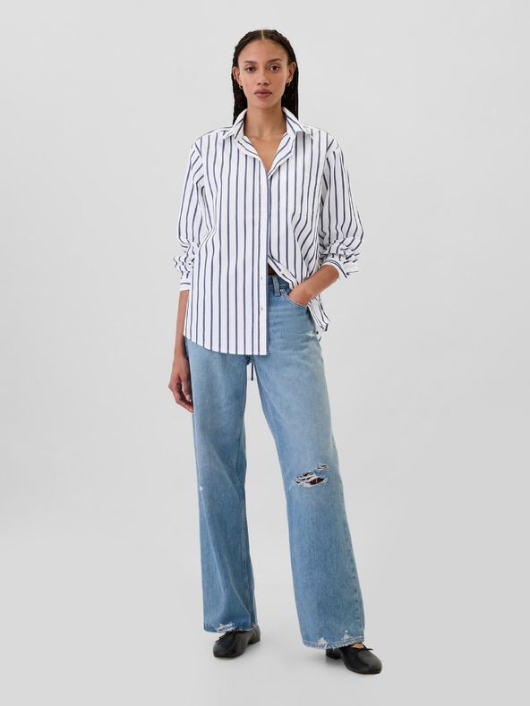 GAP Črtasta prevelika srajca Poplin Big Shirt GAP