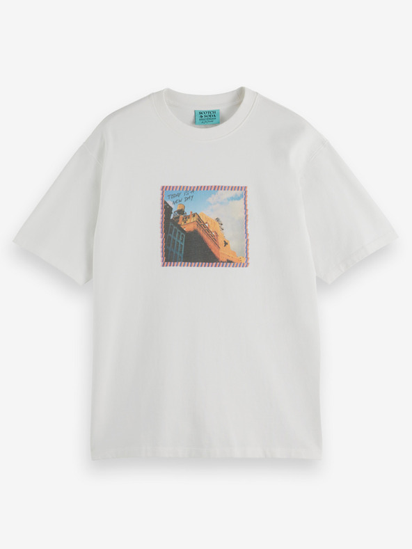 Scotch & Soda Bela moška majica Scotch & Soda x Joe Jonas