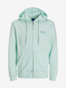 Jack & Jones Svetlo zelena moška jopa z zadrgo Jack & Jones Faded s kapuco