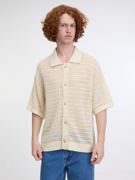 Jack & Jones Jack & Jones Club moška pletena srajca bež barve