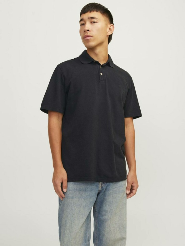 Jack & Jones Črna moška polo majica Jack & Jones William