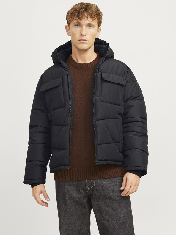 Jack & Jones Črna moška jopica Jack & Jones Build Quilted Jacket