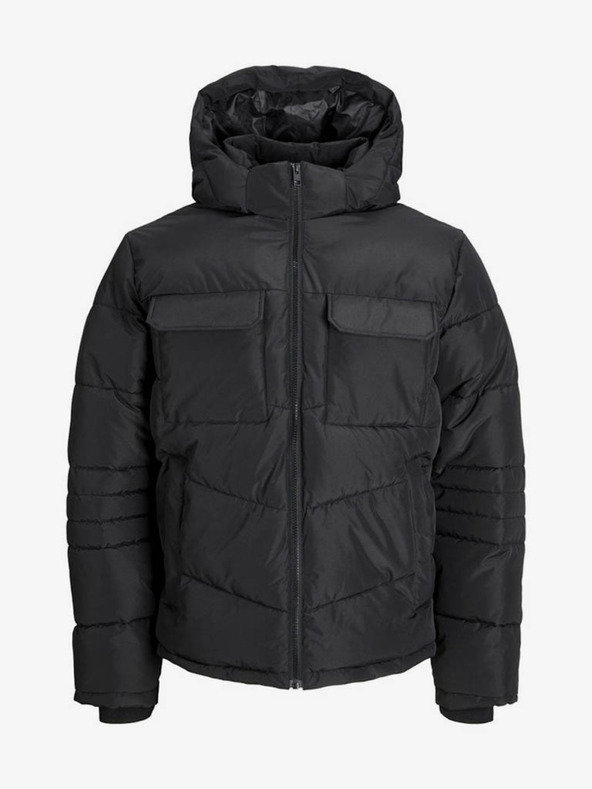 Jack & Jones Črna moška jopica Jack & Jones Build Quilted Jacket
