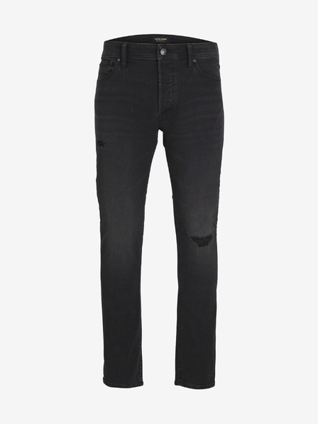 Jack & Jones Črne moške kavbojke tankega kroja Jack & Jones Glenn