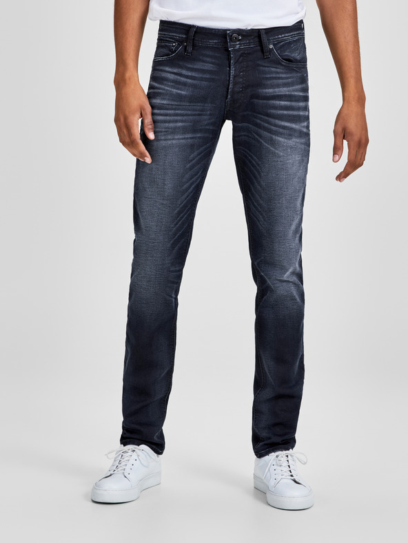 Jack & Jones Temno modre tanke kavbojke z vezenim učinkom Jack & Jones Glenn