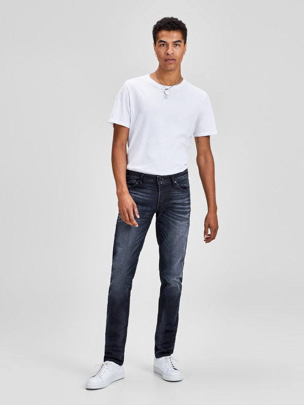 Jack & Jones Temno modre tanke kavbojke z vezenim učinkom Jack & Jones Glenn