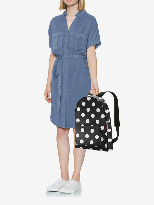 Reisenthel Nahrbtnik Reisenthel Mini Maxi Rucksack Black Polka Dot White