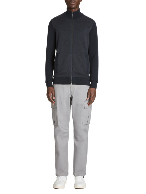 Celio Temno modra moška jopica z zadrgo Celio Jusnow slim