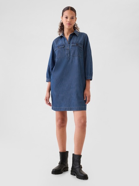 GAP Džinsa mini obleka UltraSoft Utility GAP