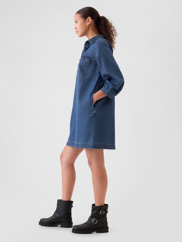 GAP Džinsa mini obleka UltraSoft Utility GAP