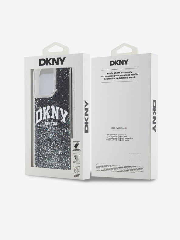 DKNY Liquid Glitter Arch Logo Back Cover za iPhone 13 Pro Max Black DKNY