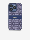 DKNY PU usnje Repeat Pattern Tonal Stripe Back Cover za iPhone 15 Pro Blue DKNY